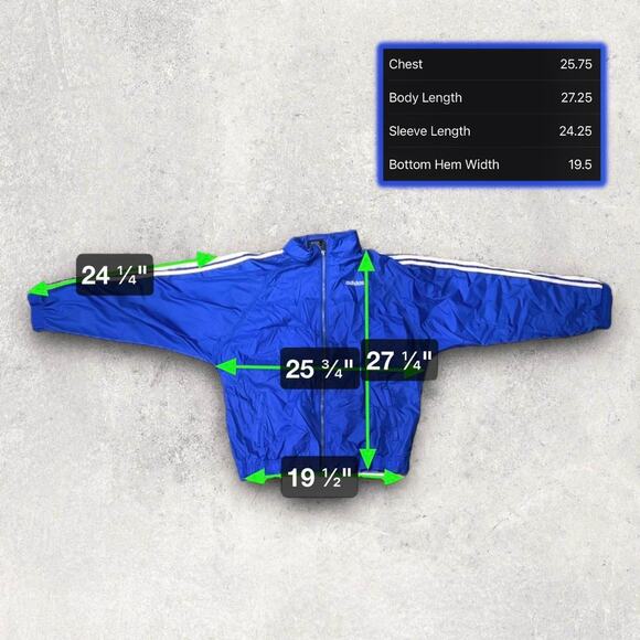 ★ Adidas Vintage Blue Track Jacket w/ White Stripes ★ - Picture 6 of 7